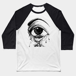 Crying eye - black/white Baseball T-Shirt